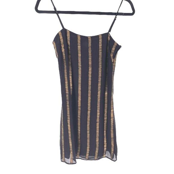 Walter Baker Tatiana Mini Dress Black Gold 0 NEW - Picture 3 of 11